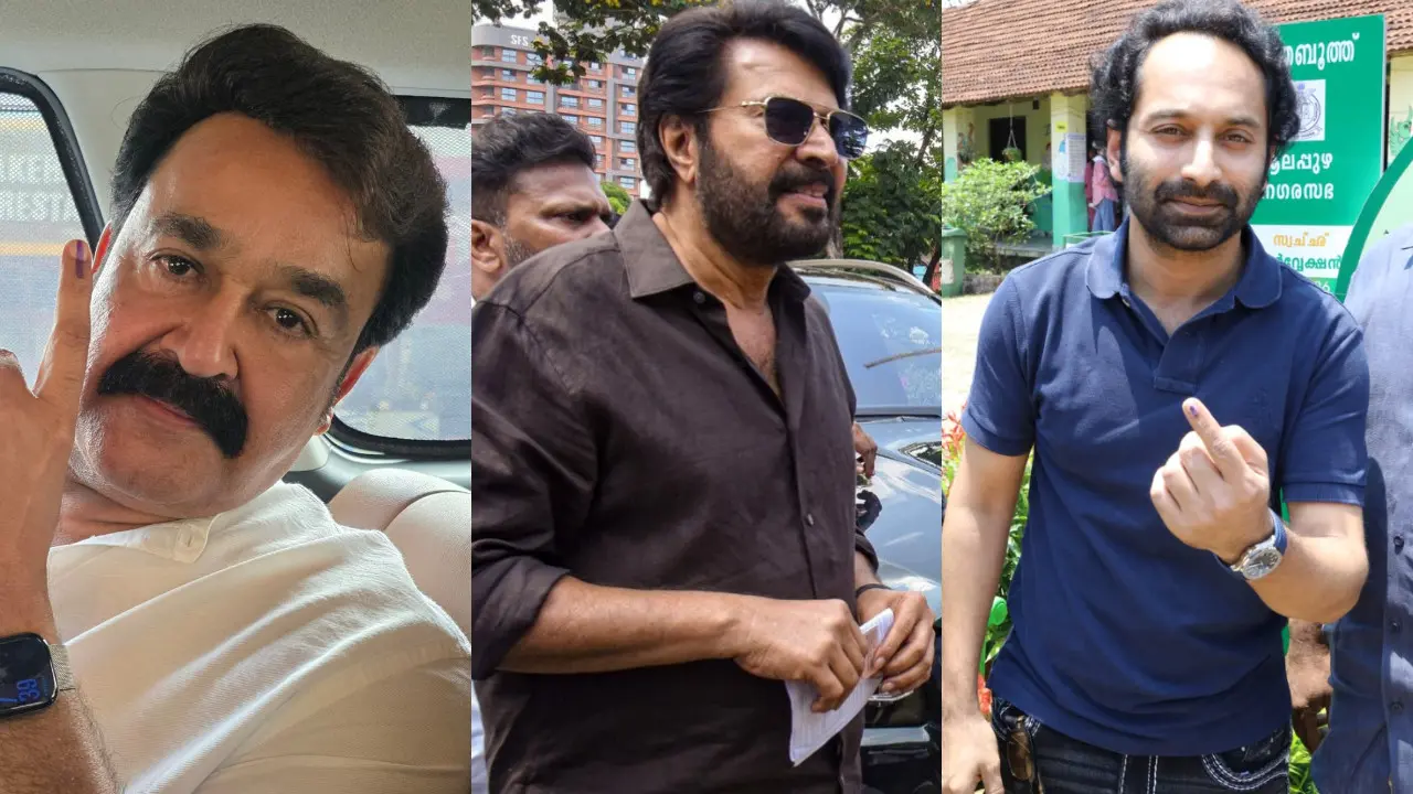 In Pics: Mohanlal, Mammootty, Fahad Fasil and other actors cast their vote