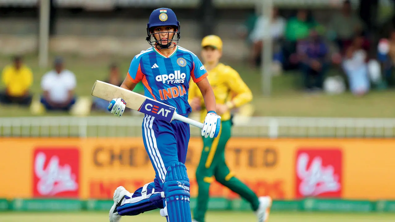 India skipper Harmanpreet Kaur during the 2nd T20I vs South Africa on Sunday. Pic/BCCI