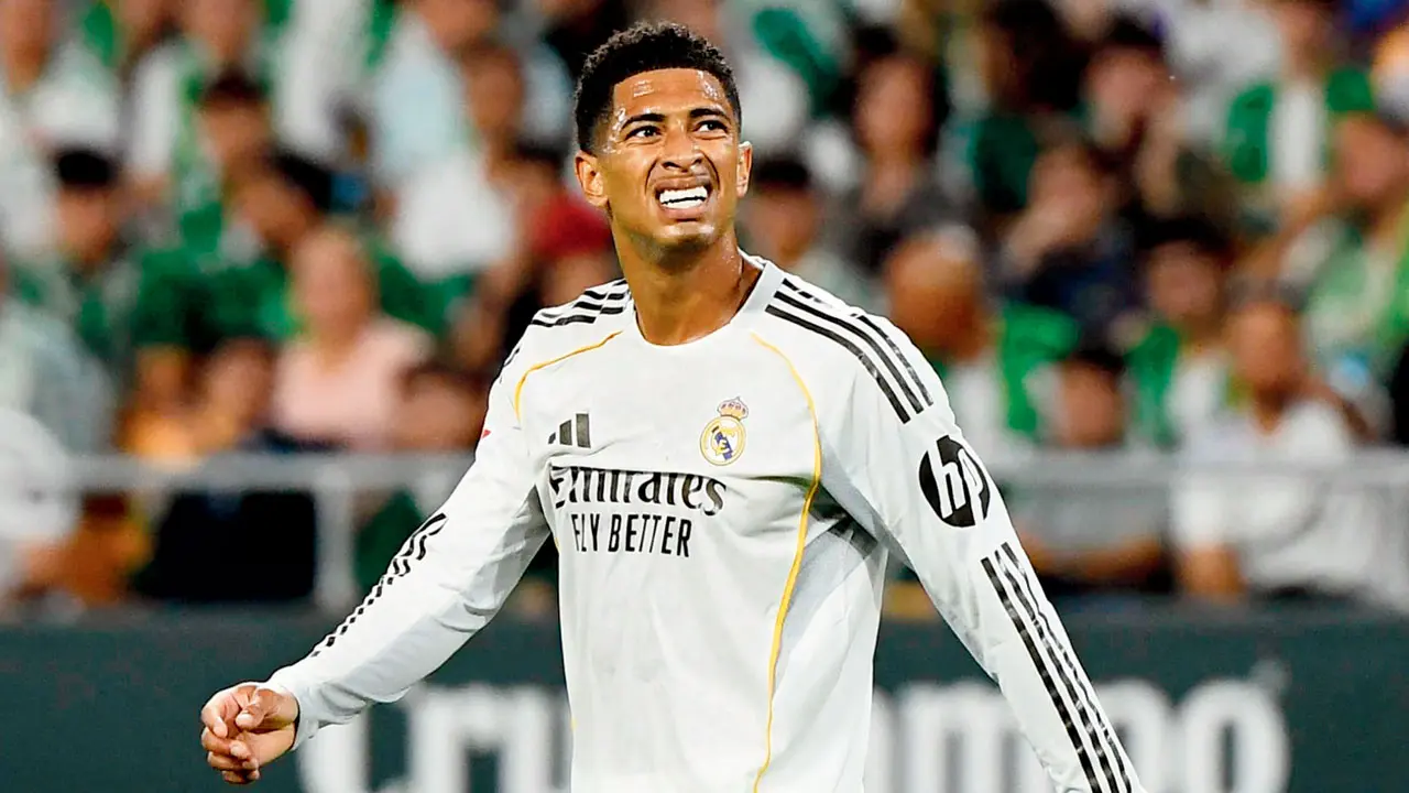 A disappointed Jude Bellingham after Real Madrid’s draw with Real Betis on Friday. Pic/AFP