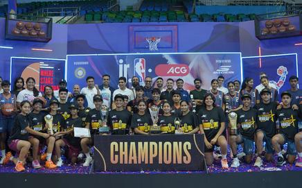 Winners of the ACG Jr NBA 3v3 national basketball tournament in New Delhi recently