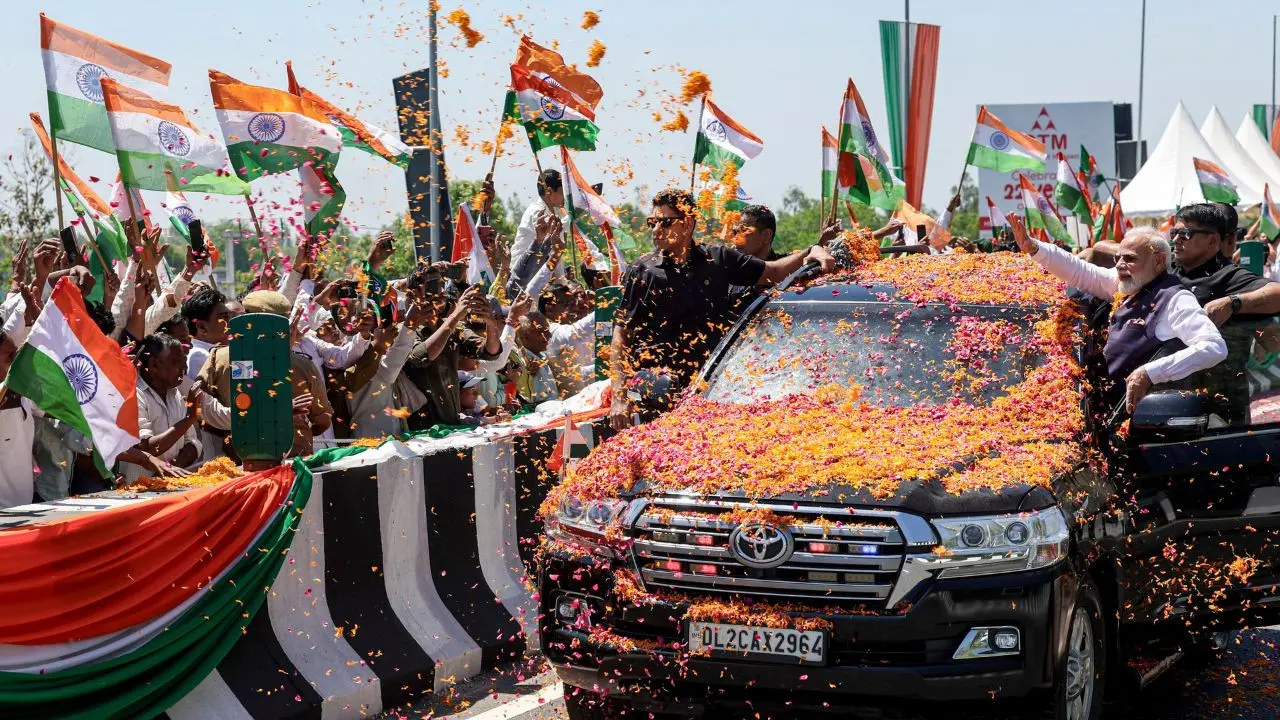 IN PHOTOS: PM Modi holds roadshow in Uttar Pradesh's Saharanpur