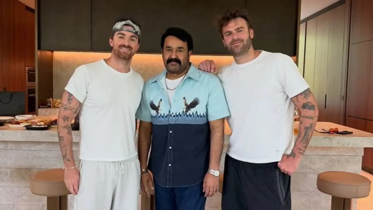 Mohanlal with The Chainsmokers