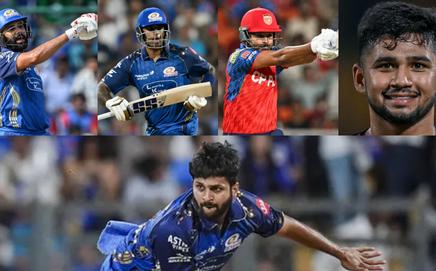 Rohit Sharma, Suryakumar Yadav, Shreyas Iyer, Musheer Khan, Shardul Thakur (Pic: AFP/File Pic)