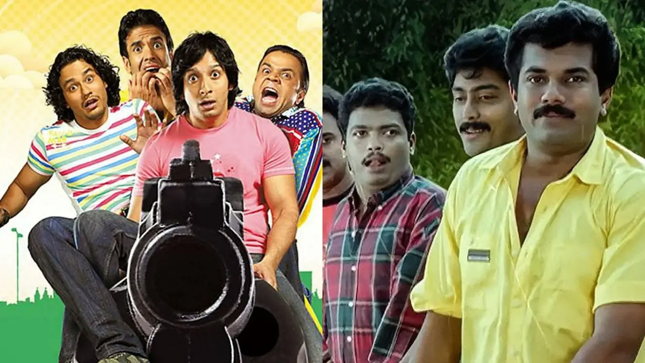 Dhol (2007), directed by Priyadarshan, is a Hindi remake inspired by the Malayalam film In Harihar Nagar (1990). The film follows four friends who become obsessed with a wealthy girl, leading them into a web of lies, misunderstandings, and unexpected danger.