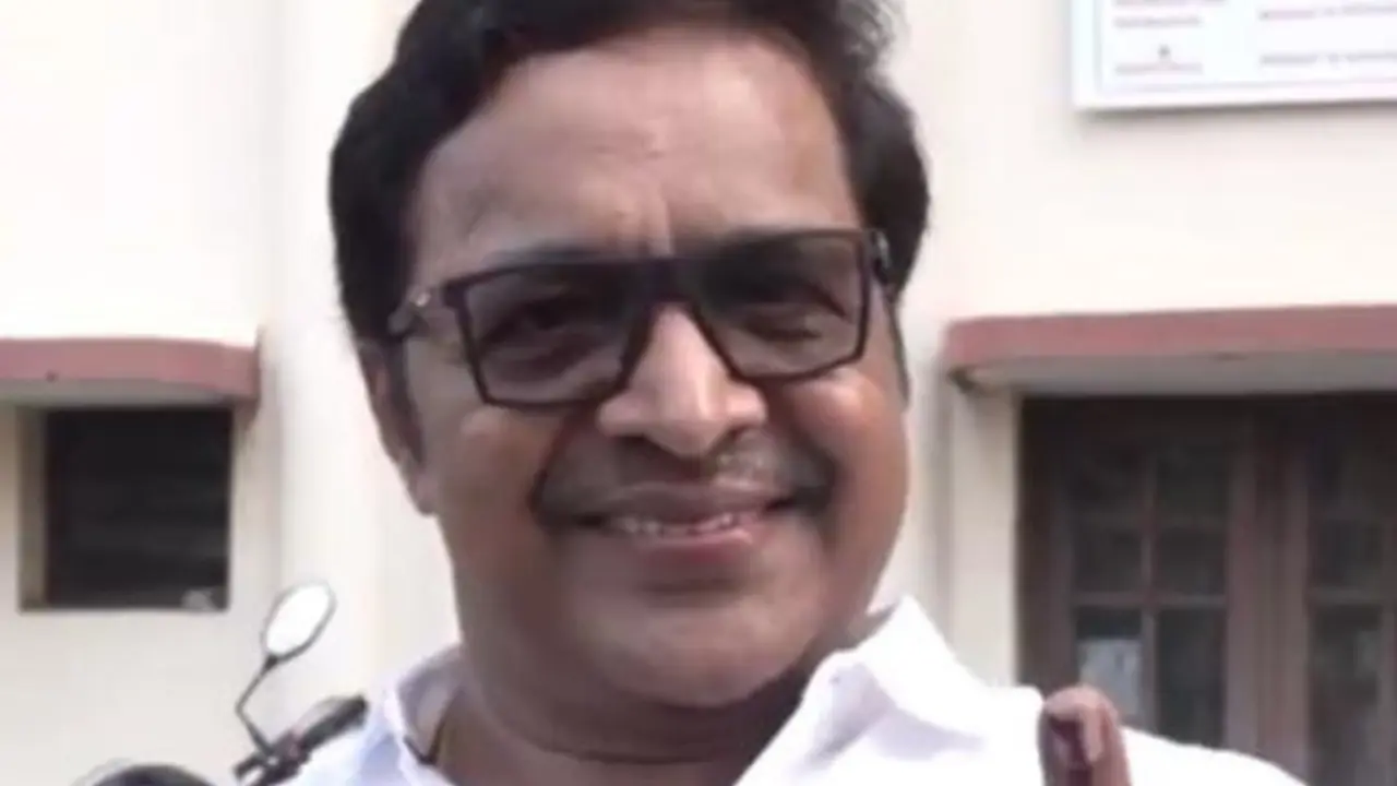 Actor Renji Panicker who was also seen in the Hindi film Param Sundari cast his vote during the Kerala State Assembly elections