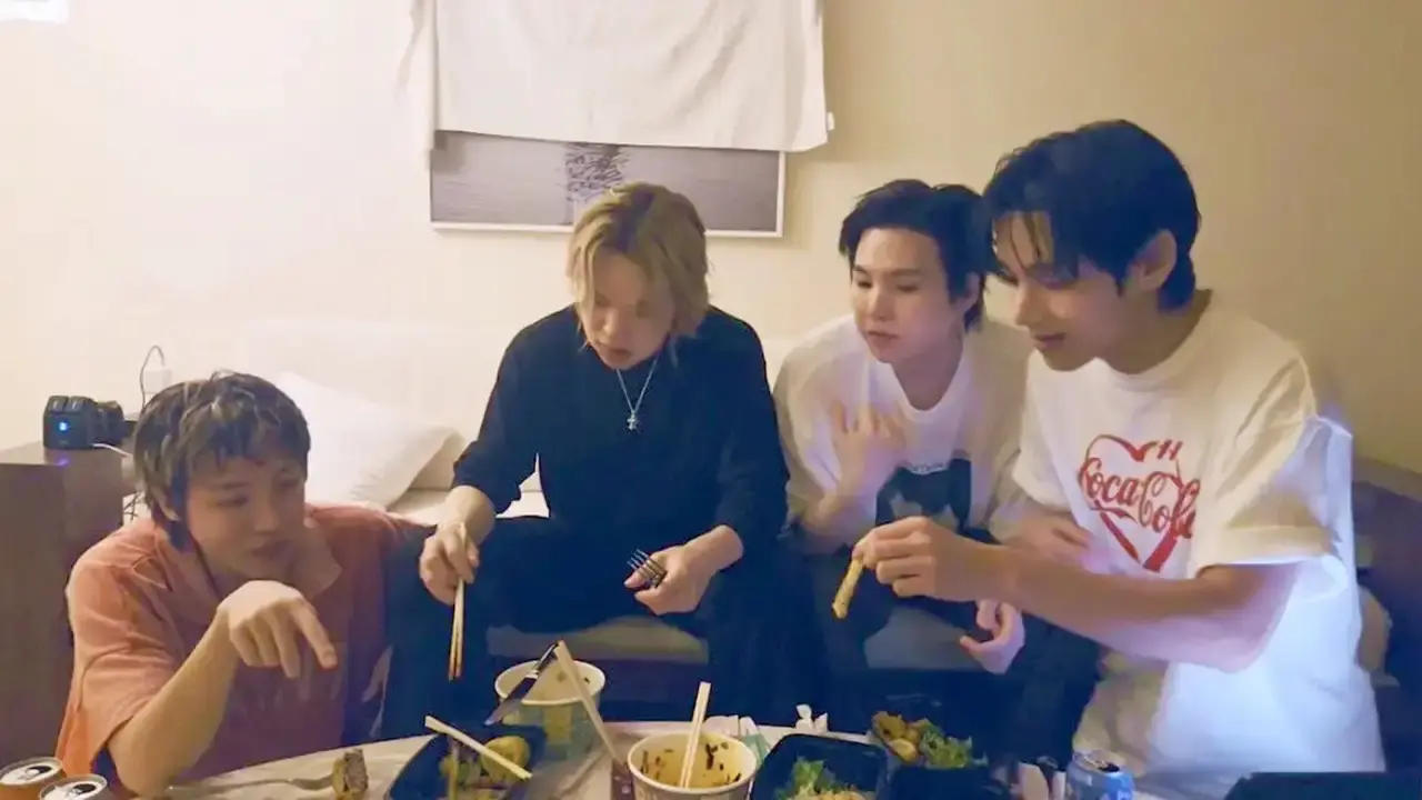 BTS members (from their weverse live)