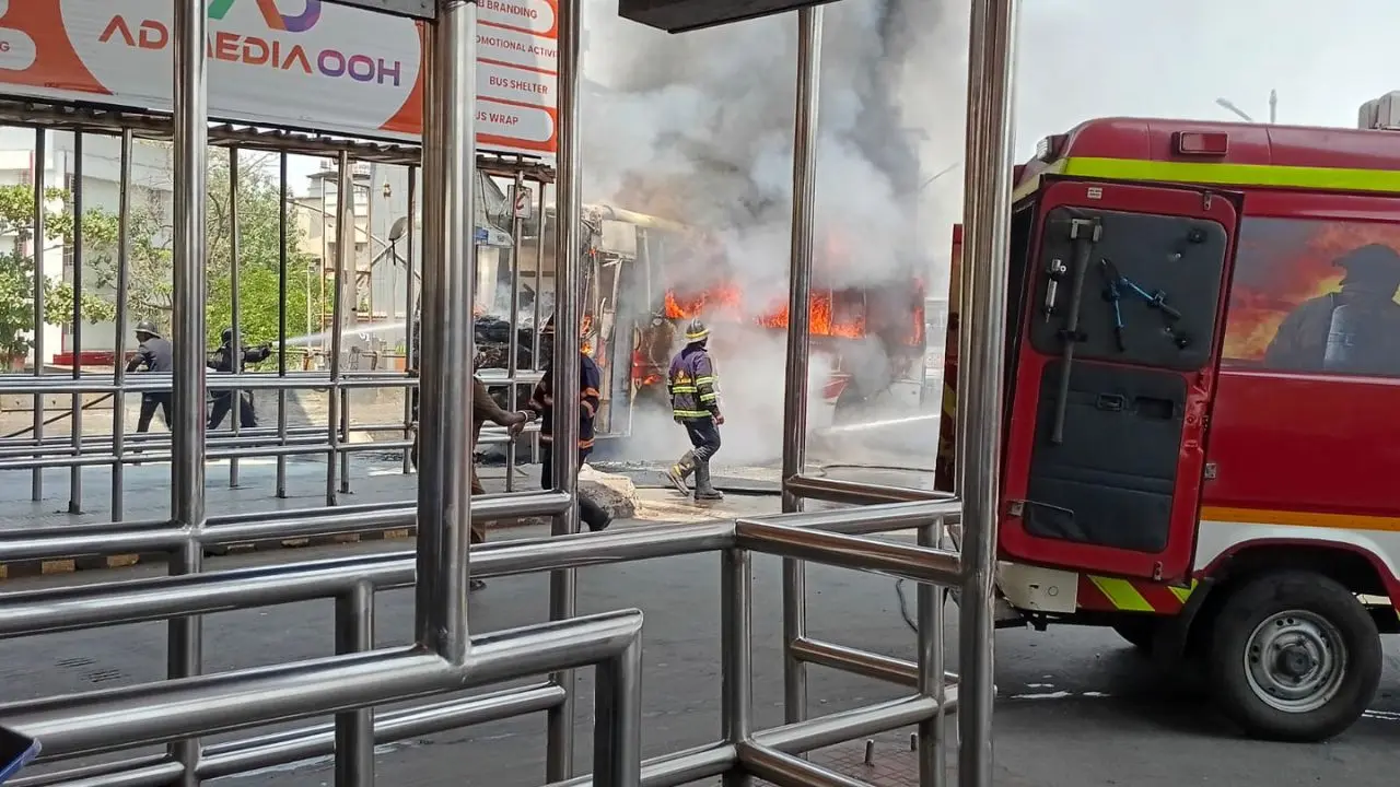 Firefighters deployed one fire tender, a rescue vehicle, and a water tanker to douse the flames. The blaze was brought under control and completely extinguished by around 2:30 pm