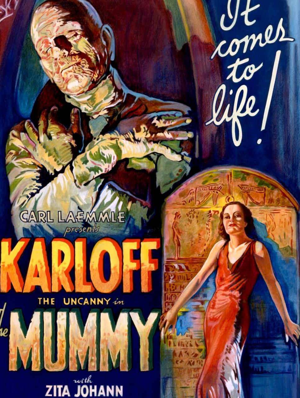 The Mummy (1932)The Mummy, starring Boris Karloff as the ancient priest Imhotep. The film follows Imhotep, who is resurrected after being mummified alive for attempting to bring his lover back from the dead.