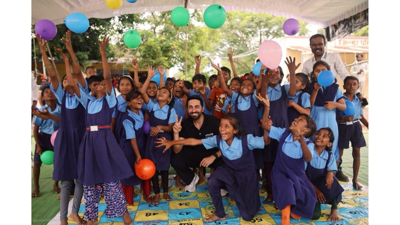 UNICEF India National Ambassador Ayushmann Khurrana visits UNICEF-supported programme in Maharashtra protecting children affected by seasonal migration through family- and community-based care Ayushmann Khurrana.