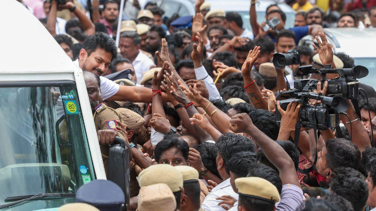 Udhayanidhi Stalin was arrested and taken to Thanjavur by police in a van for his alleged remark at a protest meeting held at the Cauvery delta town