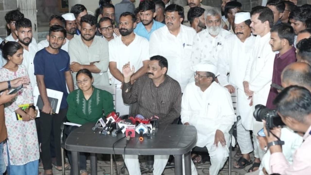 Maharashtra tribal students hunger strike: State minister urges to end protest Maharashtra Tribal Development Minister Ashok Uike met the protesting students late on Wednesday. Pic/X (@drashokuike_mla)