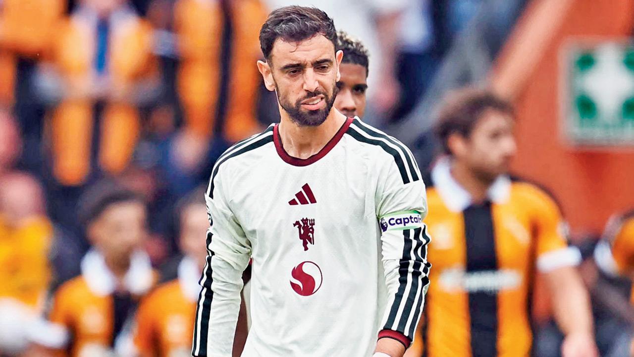 English Premier League | We’re bitterly disappointed: Utd boss Carrick A disappointed Bruno Fernandes after Hull City score their second goal on Saturday. Pic/AFP