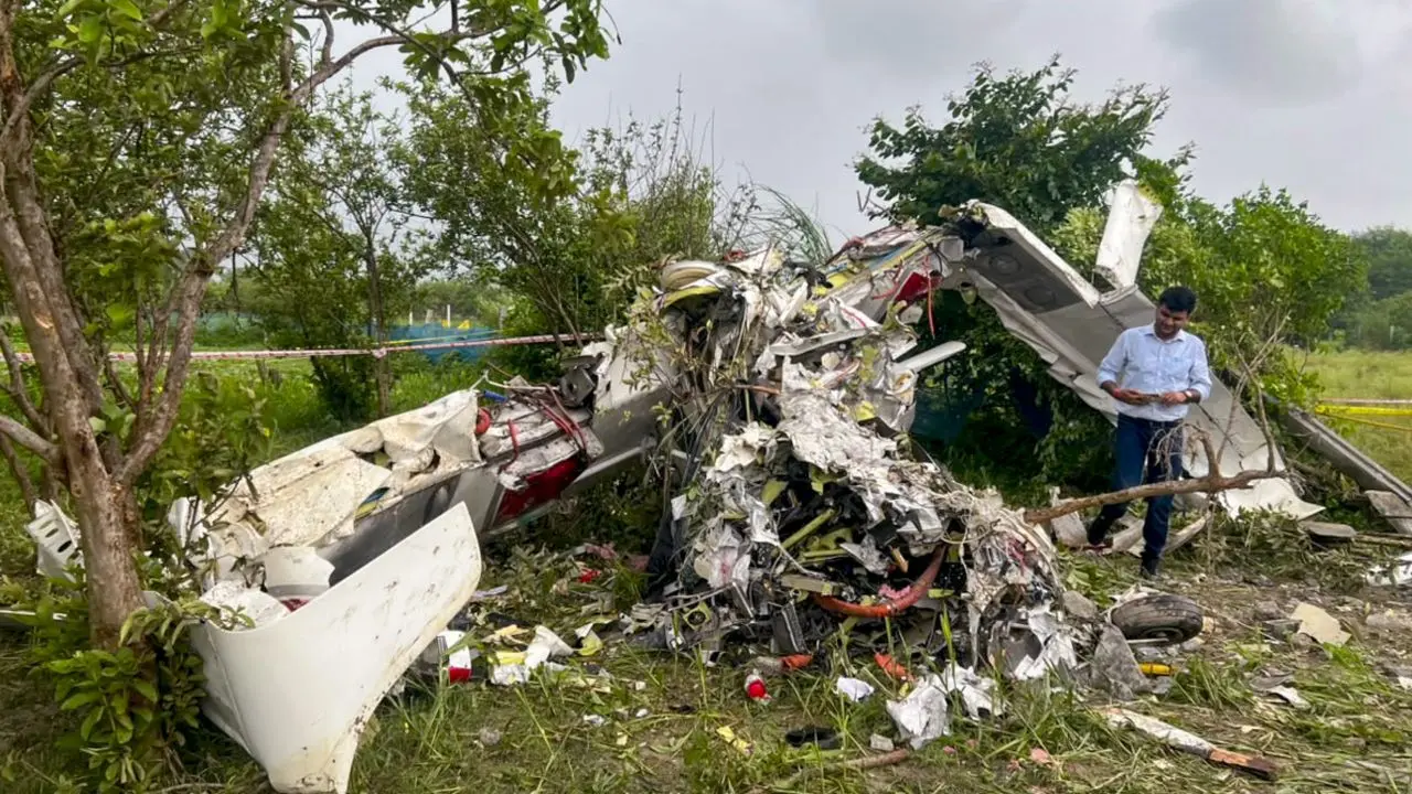 A trainee pilot and flying instructor were killed in a plane crash near Ganga Barrage, approximately 5 nautical miles from Kanpur Civil Airport, on Thursday, according to a statement issued by the Ministry of Civil Aviation. PIC/PTI