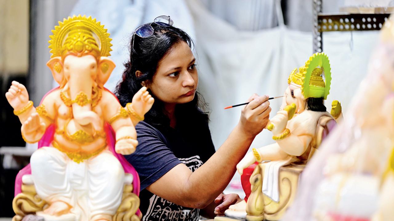 Former Chinchpokli lawyer Manasvi Manohar Bagwe is a third-generation Ganapati idol-maker. Her father, Manohar, crafted idols for Ganesh Galli&rsquo;s Mumbai Cha Raja for eight years and Lalbaugcha Raja for seven &nbsp;years, with their creations also sent to Australia in 2016 and 2022