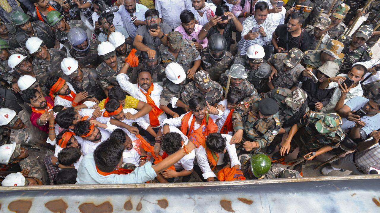 The RSS-affiliated student organisation had called for the march to protest against the baton charge on students during their demonstration on Monday. Thousands of job aspirants marched towards the assembly, breached multiple barricades and clashed with police personnel on August 10. The police used water cannons near Jagannathpur Temple and fired tear gas shells as the protesters moved towards the assembly. Several protesters claimed they were injured, while Ranchi Police said 14 policemen suffered injuries during the protest. The RSS-affiliated student organisation had called for the march to protest against the baton charge on students during their demonstration on Monday. Thousands of job aspirants marched towards the assembly, breached multiple barricades and clashed with police personnel on August 10. The police used water cannons near Jagannathpur Temple and fired tear gas shells as the protesters moved towards the assembly. Several protesters claimed they were injured, while Ranchi Police said 14 policemen suffered injuries during the protest.