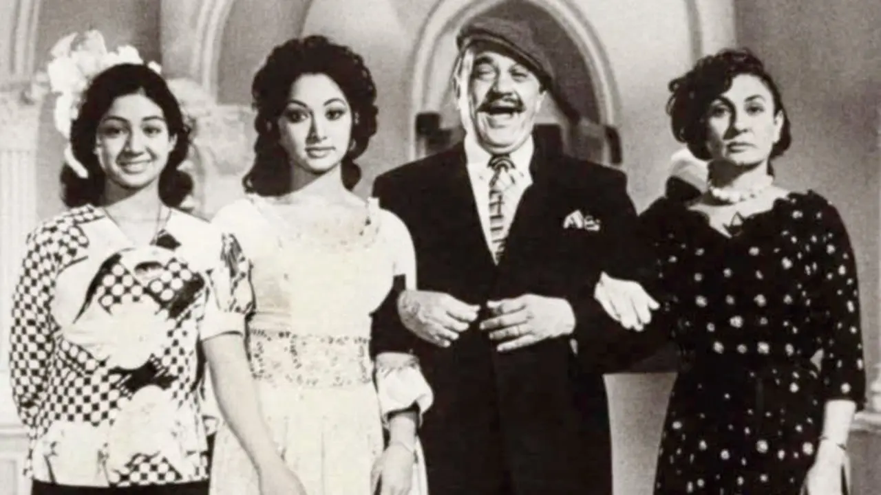 Mid-Day Opinion: Remember the AIs? A scene from ‘Julie’, featuring Sridevi, Lakshmi, Om Prakash, and Nadira. PIC COURTESY/Vintage Black and White songs & Posters On Facebook