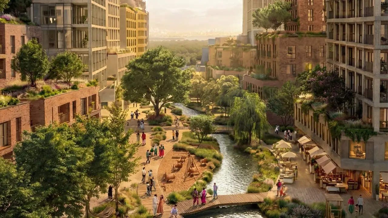 Dharavi redevelopment project to feature 3.3-km Mithi River promenade: ANDPL A statement said that the project has been designed to protect and strengthen the river's ecological health. Pic/ANDPL ( artistic representation)