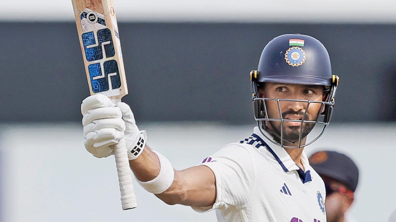 IND vs SL 1st Test: Padikkal, Jurel withstand Sri Lanka spin test to take India to 460-9 on rain-hit day Devdutt Padikkal after reaching his 150 against Sri Lanka in Galle on Sunday. PIC/BCCI