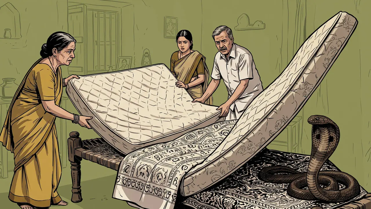 Palghar: Snake rescuer's daughter dies after spectacled cobra bite; father says, 'It wasn't a snake I caught' Snake found in house After Shravani was taken to the hospital and an extensive search of the house, the Indian spectacled cobra was found hiding in a corner under the bedding. Illustrations/Uday Mohite