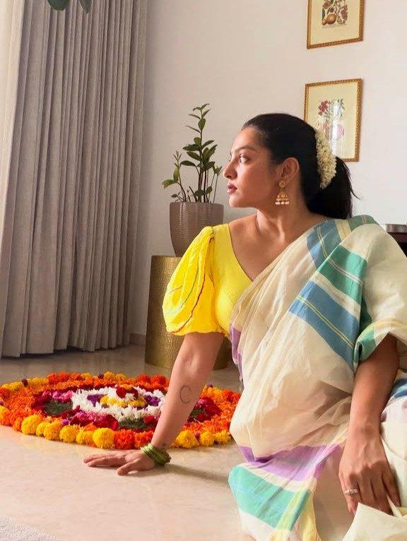Actress Parvathy Thiruvothu welcomed this year’s Onam with an especially intimate celebration, hosting her parents at her home and making the day all about family.