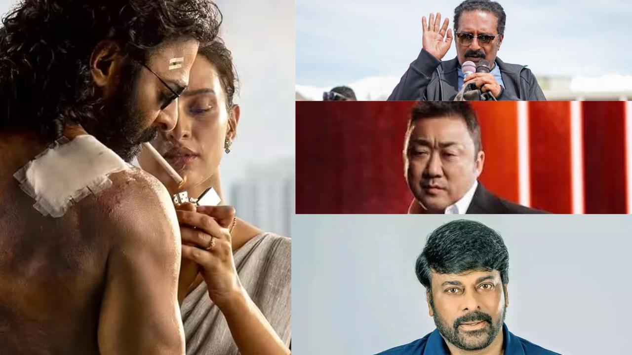 Spirit Poster, Prakash Raj, Don Lee and Chiranjeevi (Pictures via IMDB, X and Instagram)