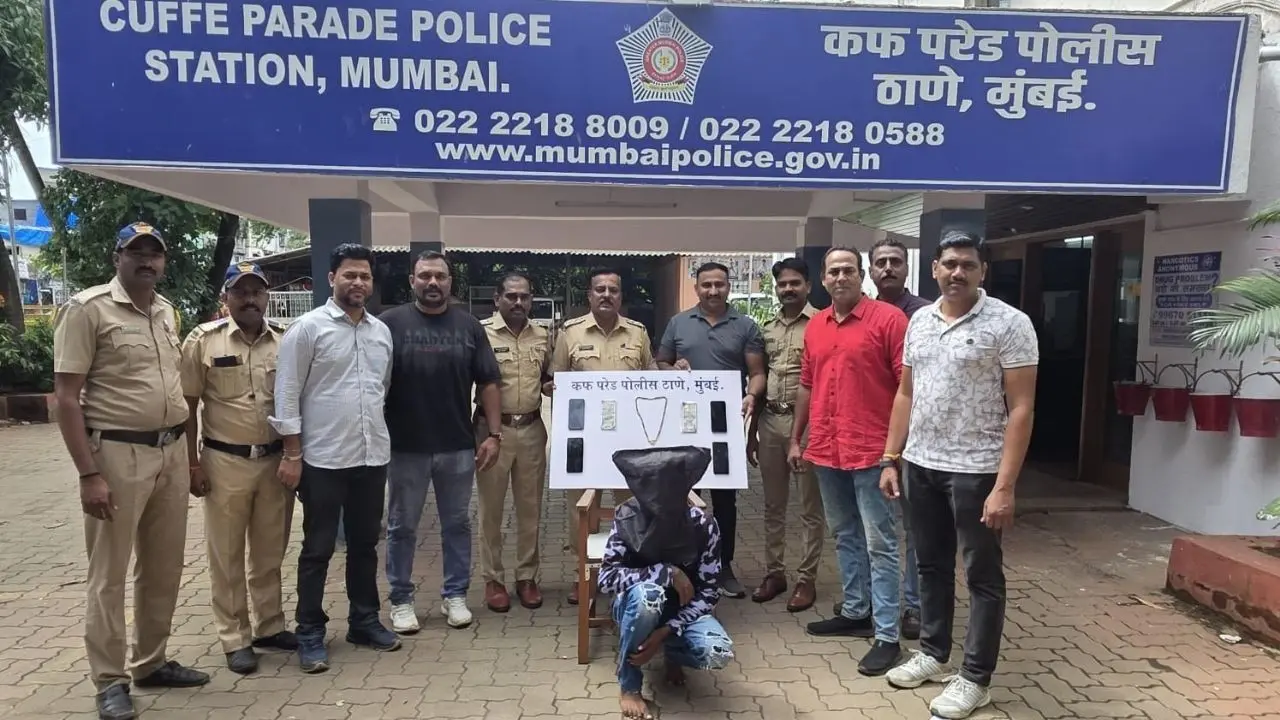 Mumbai LIVE: Mumbai Police arrest habitual offender for stealing gold The Cuffe Parade Police have arrested a 27-year-old alleged habitual offender for reportedly stealing a gold mangalsutra and cash from an unlocked house in Dr Babasaheb Ambedkar Nagar. Pic/ Mumbai Police