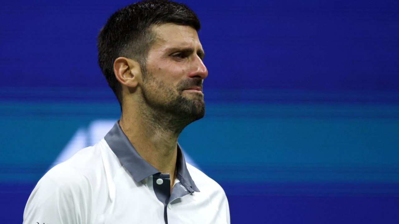 Novak Djokovic in tears during his match (Pic: AFP)