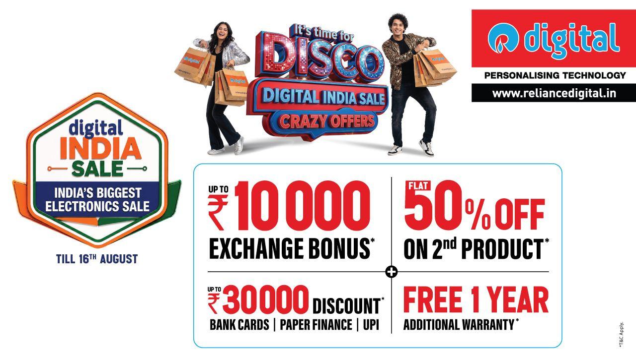 Reliance Digital Brings Digital India Sale Crazy Offers (D.I.S.C.O.) Reliance Digital.