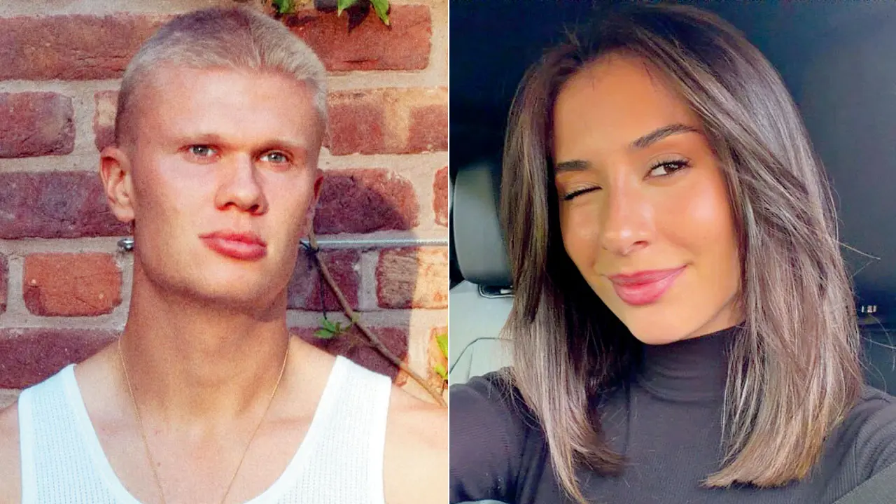 Erling Haaland’s new hairdo; (right) Isabel Johansen. Pic/Isabel’s Instagram