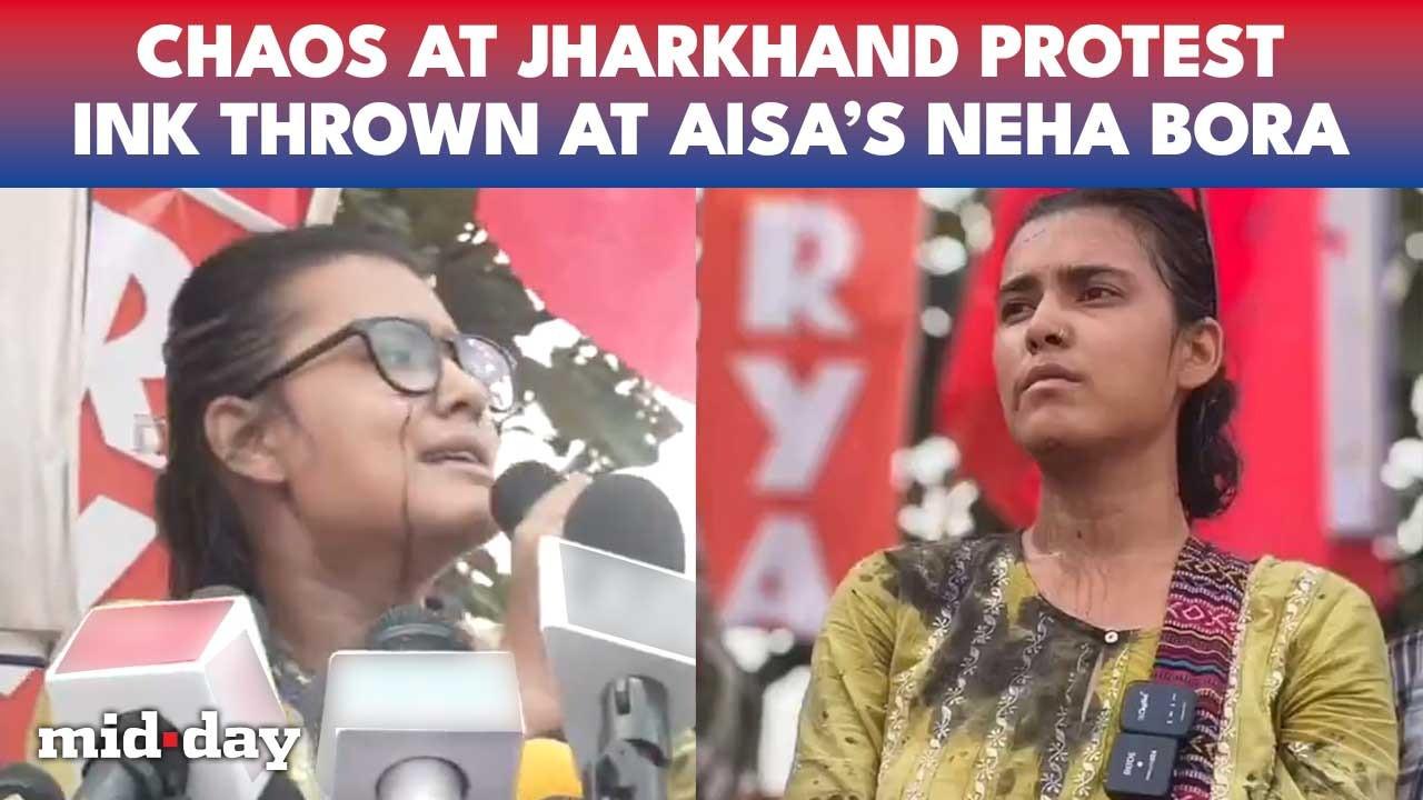 Jharkhand student protest: AISA leader Neha Bora forced off stage? Ink thrown