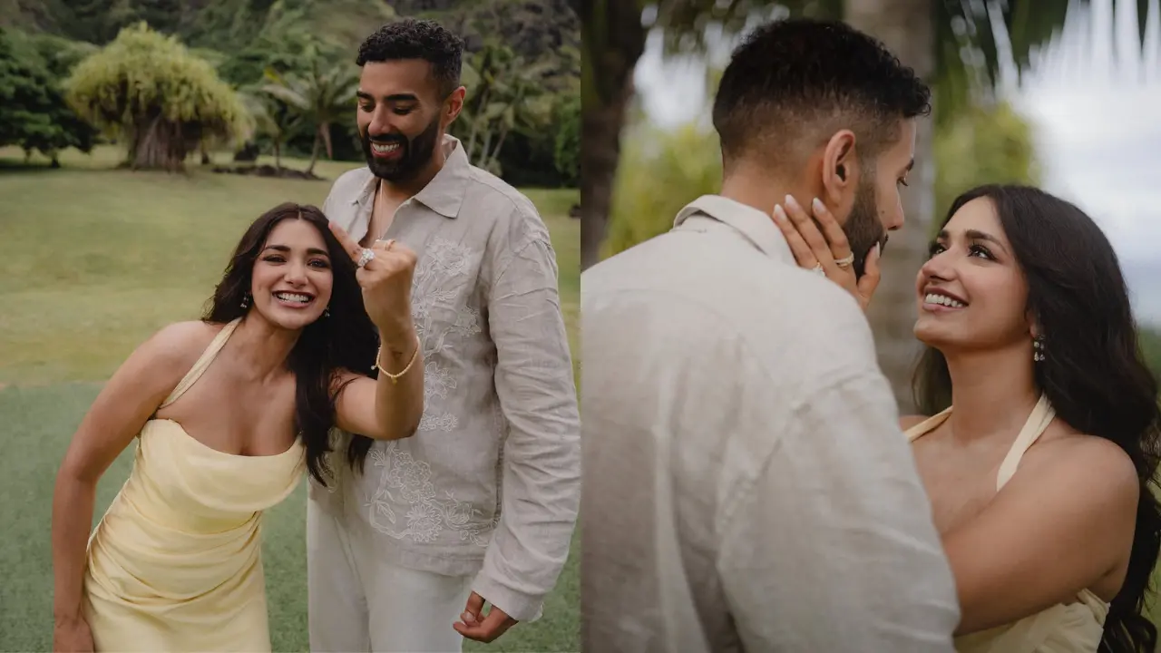 Who is Kaaran Dhanak? Jiyaa Shankar's fiance Jiyaa Shankar and Kaaran Dhanak (Pictures via Instagram)