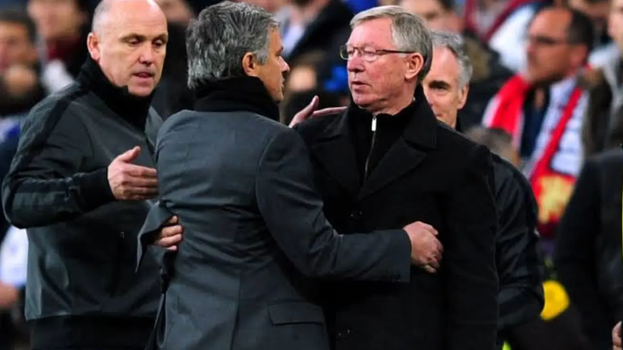 Jose Mourinho and Sir Alex Ferguson (Pic: X)