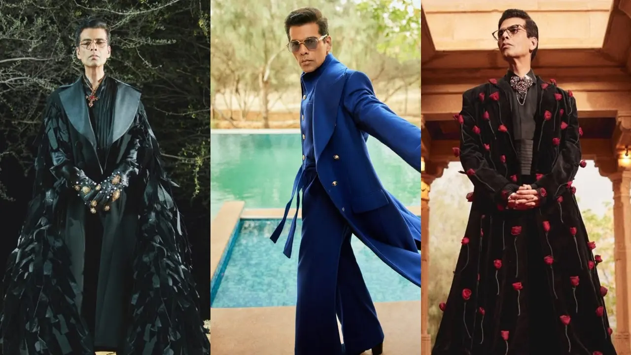 Karan Johar serves drama in these cape-style looks for The Traitors S2 Karan Johar The Traitors S2 looks (Pics/Instagram)