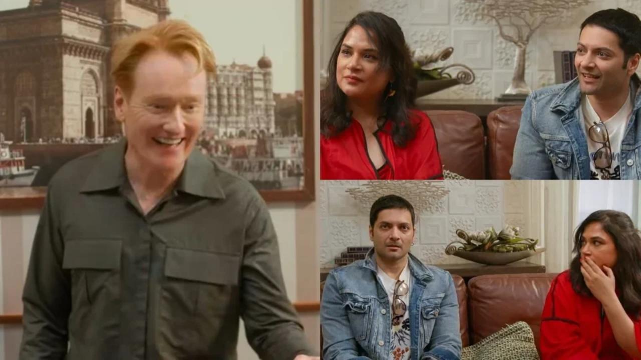 Conan O’Brien auditions to be a Bollywood star, leaves Richa Chadha, Ali Fazal stunned with his Hindi song Conan O' Brien, Richa Chadha and Ali Fazal (Pictures via Instagram)