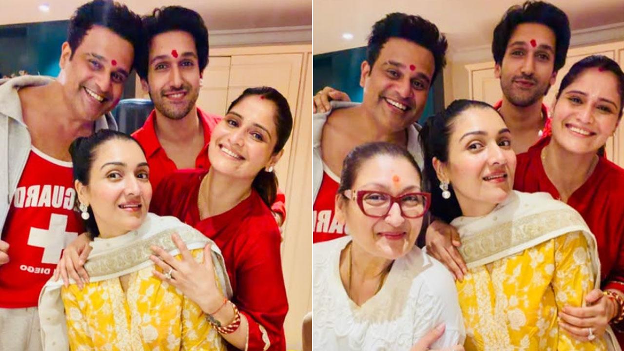 Tina Ahuja celebrates Raksha Bandhan with brothers Yashvardhan, Krushna Abhishek Picture Courtesy/Tina Ahuja's Instagram account