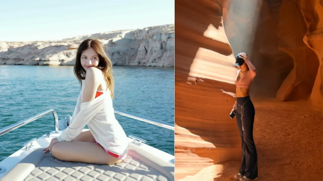 Canyon to Boat rides: BLACKPINK's Lisa gives a glimpse of her trip to Utah BLACKPINK Lisa gives a peek into her Utah trip (Pics via Instagram)