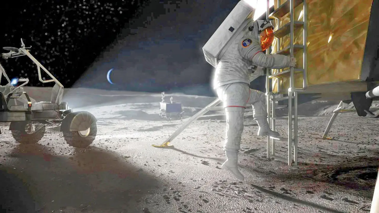 NASA advances plans for durable Moon base at lunar South Pole An illustration of an Artemis astronaut on the Moon. Pic Courtesy/NASA