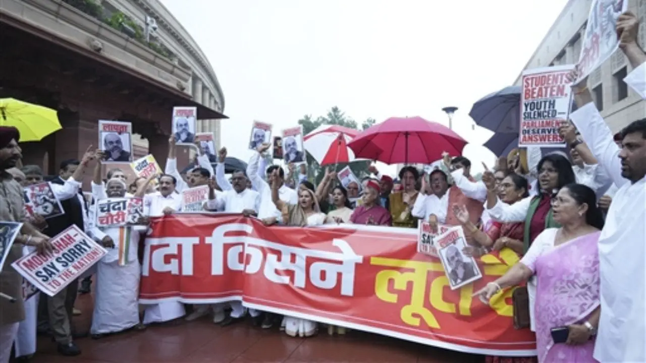 Opposition MPs protest over Ram temple donations, Jharkhand student action