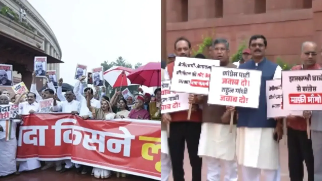 NDA, INDIA MPs face off at Parliament over student protests, Ayodhya donations