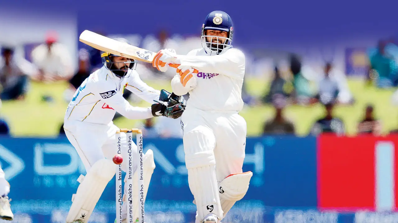 IND vs SL 1st Test: Team India's Rishabh Pant packs perfect punch India’s Rishabh Pant during his 66 on Day Four of the first Test against Sri Lanka in Galle on Tuesday. Pics/BCCI