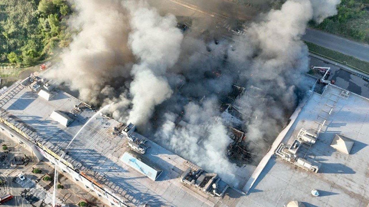 Ukraine: Russian drone strike on Kryvyi Rih shopping centre kills 14 Firefighters taking part in operations against a fire at the site of a shopping mall damaged following a Russian strike in Kryvyi Rih amid the Russian invasion of Ukraine. Pic/AFP