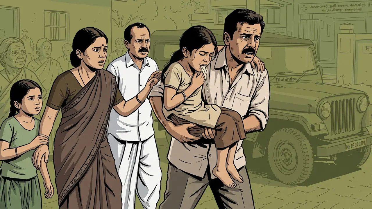 Rushed to hospital The family took some time to arrange transport to Palghar Government Hospital. Shravani remained somewhat conscious but began vomiting. She was taken inside the hospital for examination and treatment but succumbed