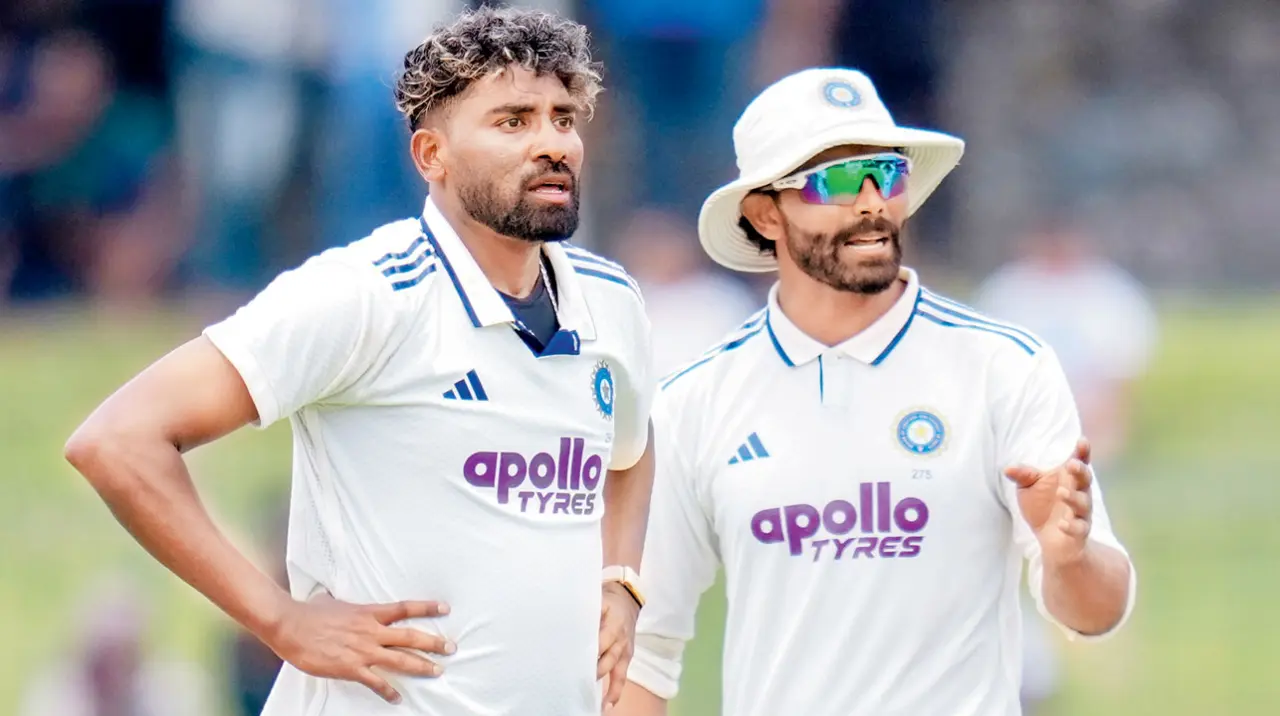 There was a sameness to India’s bowling against Sri Lanka India fast bowler Mohammed Siraj (left) and left-arm spinner Ravindra Jadeja during the fifth day of the second Test against Sri Lanka in Colombo on Thursday. Pic/PTI