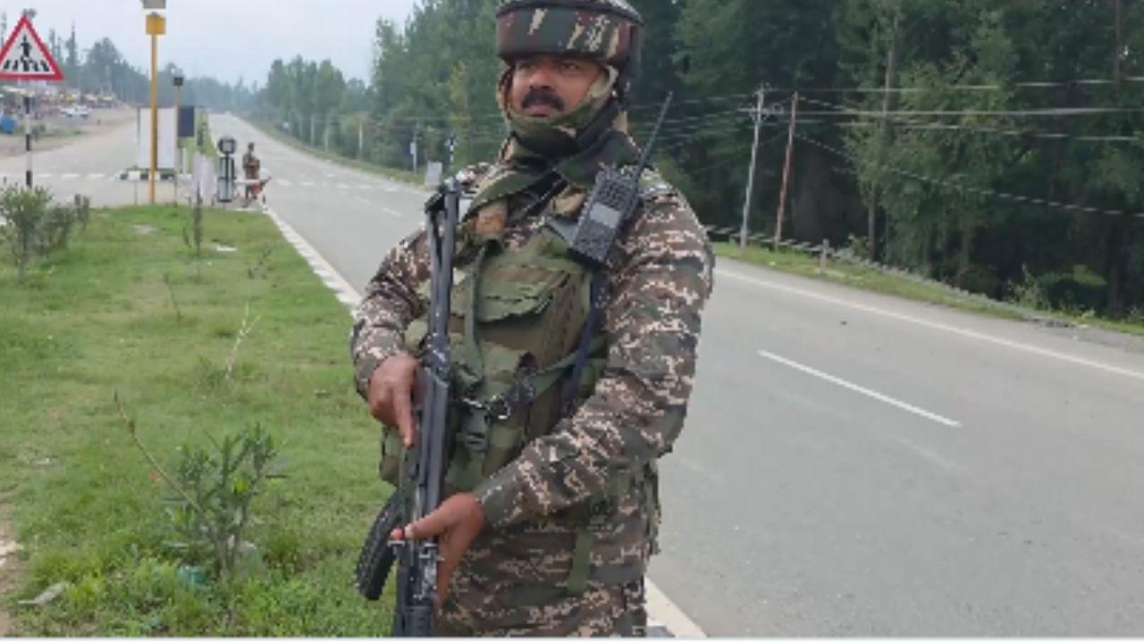Armed security personnel remain deployed along the Amarnath Yatra route to ensure the safety of devotees Armed security personnel remain deployed along the Amarnath Yatra route to ensure the safety of devotees