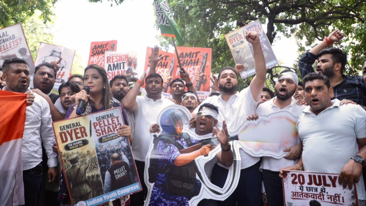 Delhi IYC President Akshay Lakra said the protest was aimed at seeking answers from the government over injuries suffered by students and protesters during last month's protest at Jantar Mantar Delhi IYC President Akshay Lakra said the protest was aimed at seeking answers from the government over injuries suffered by students and protesters during last month's protest at Jantar Mantar