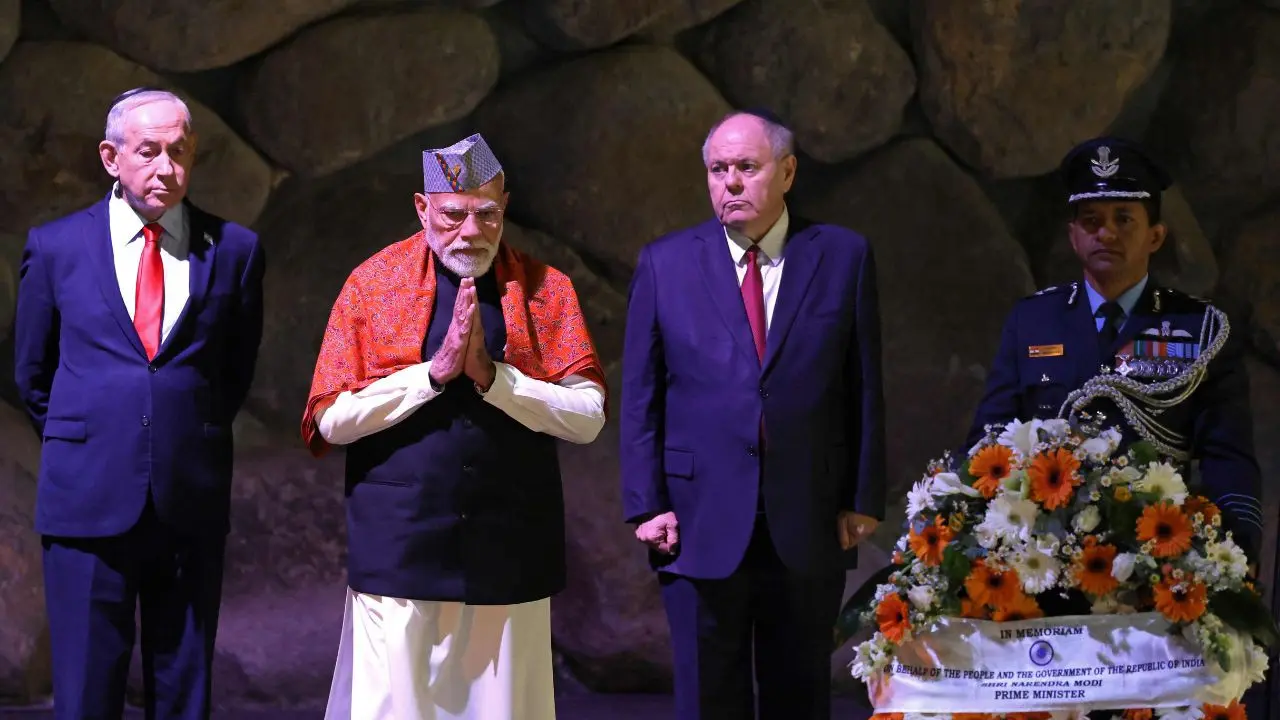 IN PHOTOS: PM Modi pays tribute at Yad Vashem Holocaust Memorial in Jerusalem