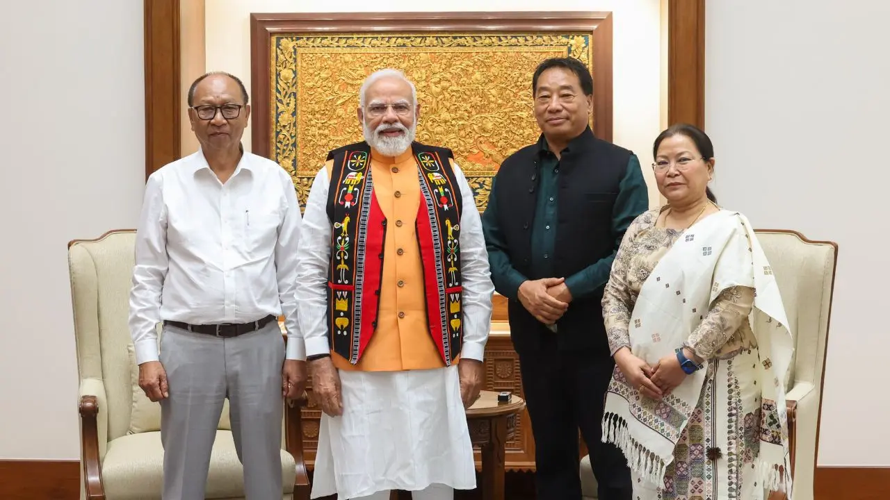IN PHOTOS: Newly sworn-in Manipur CM and two Deputy CMs meet PM Modi in Delhi