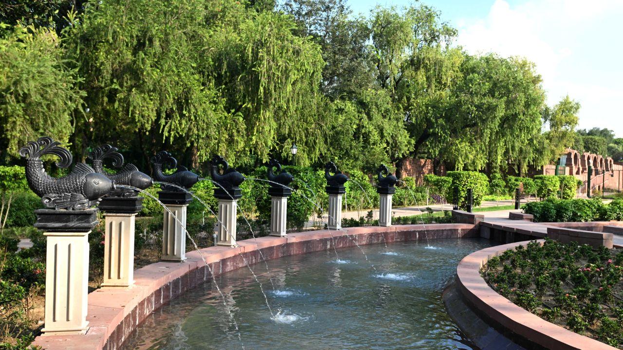 <p>The newly introduced Babbling Brook winds its way through the garden, featuring meandering stream, sculptural spouts, stepping stones, and a reflecting pool, offering a refreshing and serene experience</p>