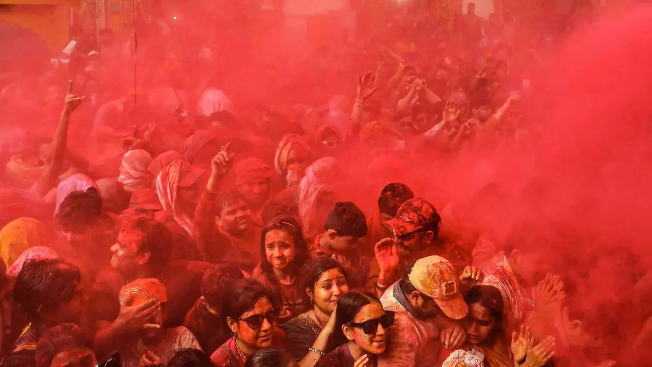 In Photos: Holi celebrations begin at Dwarkadheesh temple in Mathura