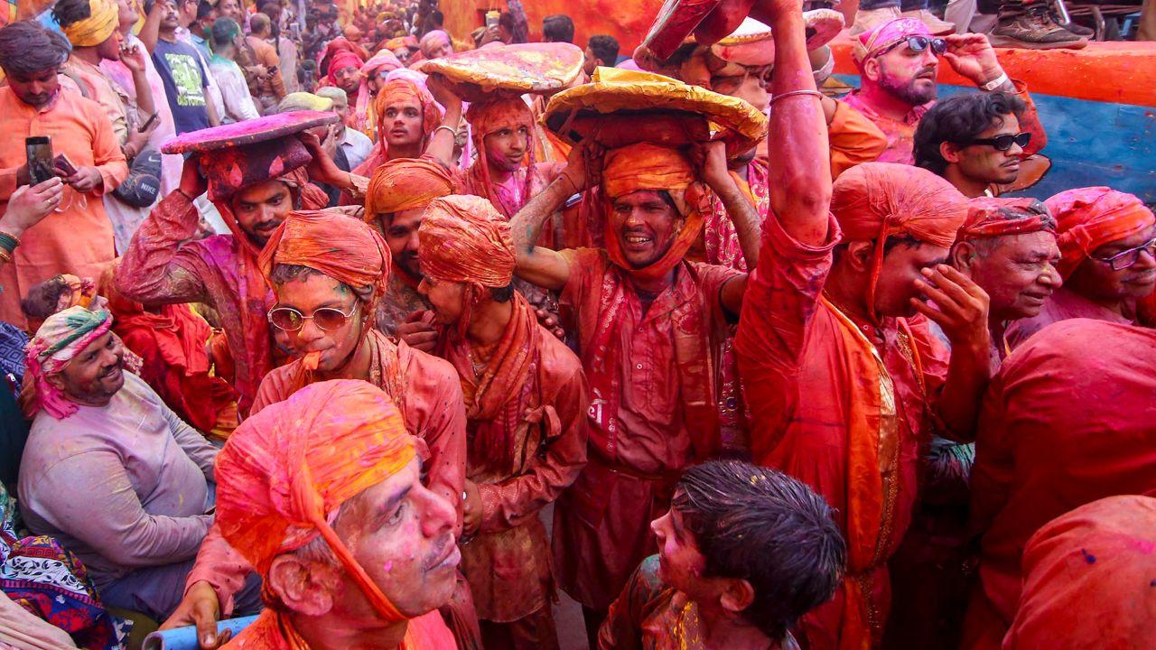 <p>On Wednesday, the vibrant and playful Lathmar Holi commenced in the twin towns of Barsana and Mathura in Uttar Pradesh, marking the beginning of the week-long Holi celebrations that draw devotees and tourists from across the country and across the world</p> <p>On Wednesday, the vibrant and playful Lathmar Holi commenced in the twin towns of Barsana and Mathura in Uttar Pradesh, marking the beginning of the week-long Holi celebrations that draw devotees and tourists from across the country and across the world</p>